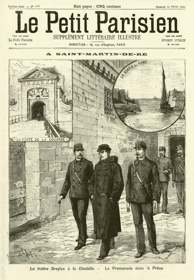 Alfred Dreyfus en prisión en Saint-Martin-de-Ré, Francia de French School