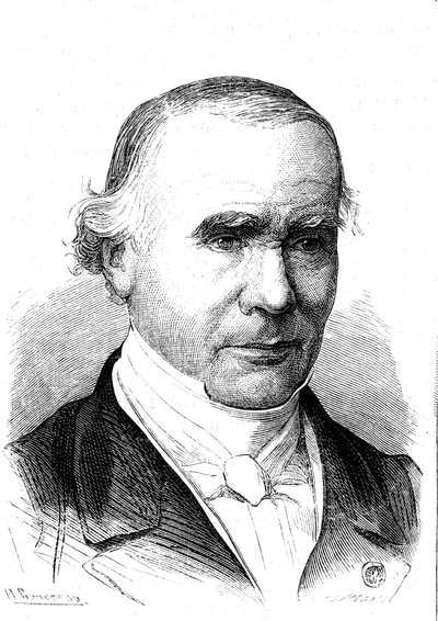 Alfred VELPEUR (1795-1867), anatomista y cirujano francés, inventor de la banda Velpeau. Grabado 1867 de French School