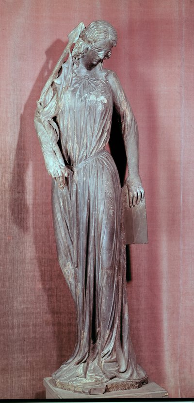 Figura alegórica de La Sinagoga, del portal del transepto sur de la catedral de Estrasburgo, c.1230 de French School