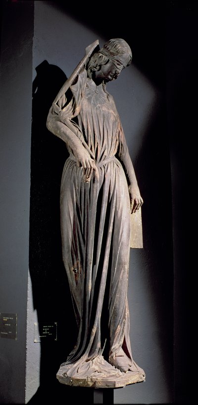 Figura alegórica de La Sinagoga, del portal del transepto sur de la catedral de French School