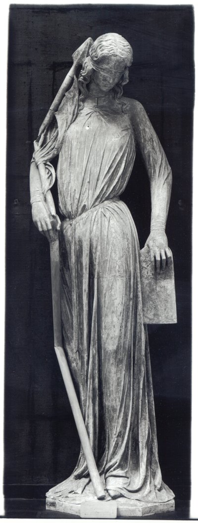 Figura alegórica de La Sinagoga, del portal del transepto sur de la catedral, c.1230 de French School