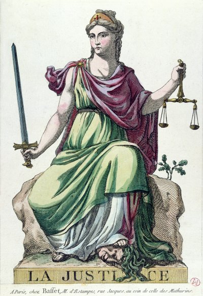 Alegoría de la Justicia, publicada por Baffet, 1792 de French School