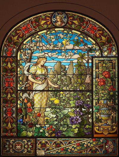 Alegoría de la primavera (vidriera), anónimo, hacia 1900 de French School