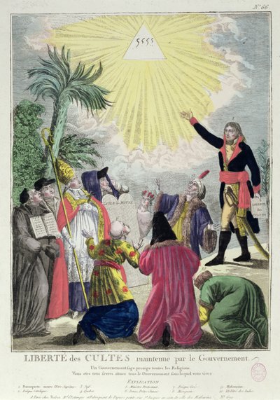 Alegoría del Concordato entre Napoleón Bonaparte (1769-1821) y el Papa Pío VII (1742-1823) 1801 de French School