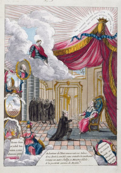 Alegoría del Informe Presentado a Luis XVI (1754-93) por Jacques Necker (1732-1804) en 1781 de French School