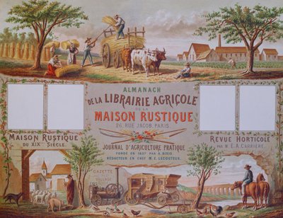 Almanaque de la librería agrícola La Maison Rustique, c.1860 de French School