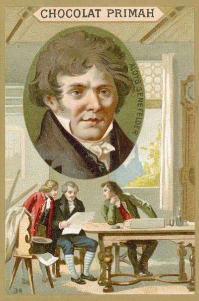 Alois Senefelder, dramaturgo, actor e inventor de la litografía alemán de French School