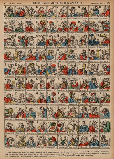Lotería alfabética de animales de French School