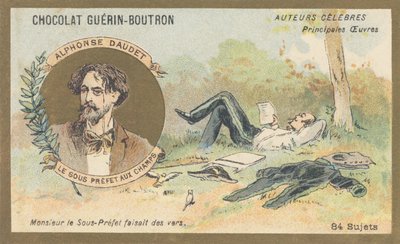 Alphonse Daudet (1840-1897), escritor y dramaturgo francés, autor de “Le sous-prefet aux champs”, balada en prosa (1866) de French School
