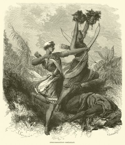Amazonas arqueras combatiendo de French School