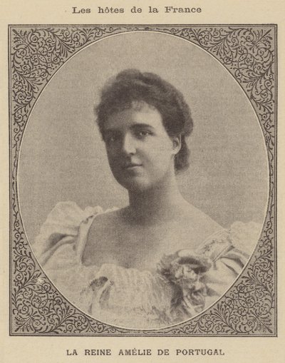 Amelia de Orleans, reina consorte del rey Carlos I de Portugal (litografía) de French School