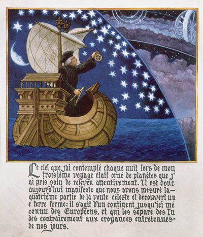 Américo Vespucio navegando por las estrellas en su tercer viaje de French School