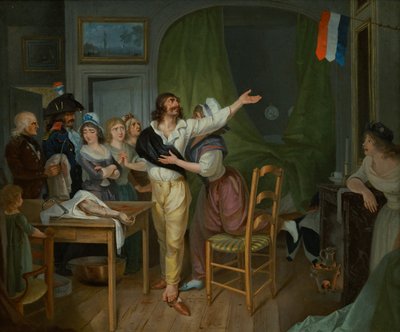 La devoción de un amputado por la patria (óleo sobre lienzo) de French School