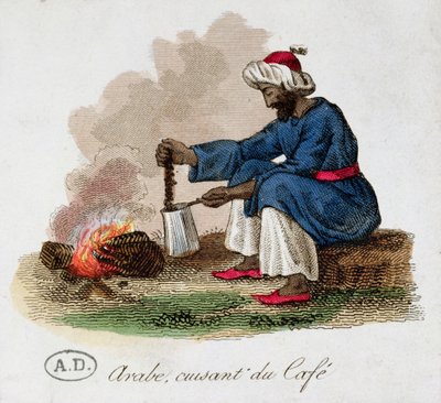 Un Árabe Haciendo Café, principios del siglo XIX de French School