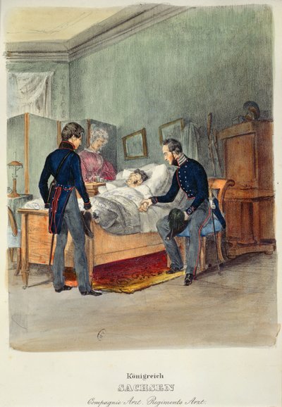 Un médico del ejército en el Reino de Sajonia, c.1840 de French School