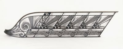 Una balaustrada de escalera Art Deco diseñada por Delion, c.1920s-1930s de French School