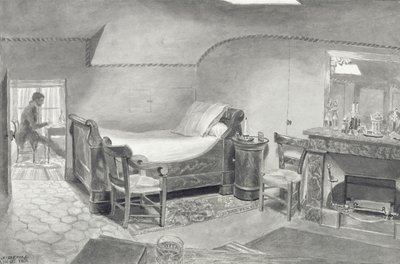 Interior de un ático de un artista en París, c.1830 de French School