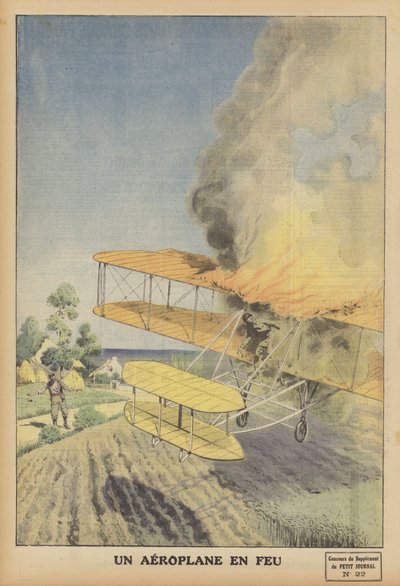 Un avión en llamas de French School
