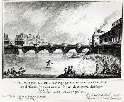Un intento de cruzar el Sena, 1784 de French School