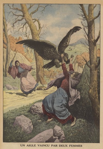 Un águila derrotada por dos mujeres de French School