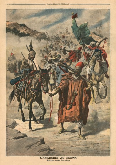 Anarquía en Marruecos, saqueo entre tribus, ilustración de 