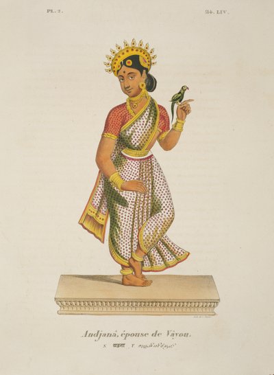 Andjana, esposa de Vayu grabado por C. de Motte (1785-1836) de French School