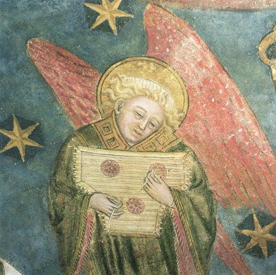 Ángel músico tocando un salterio (detalle) de French School