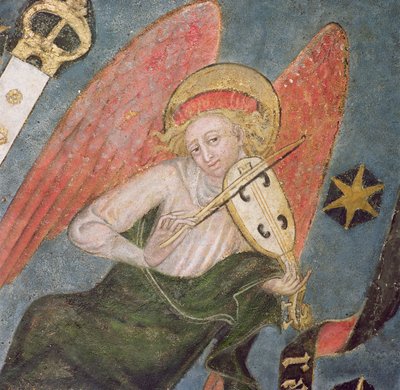 Ángel músico tocando una viola (detalle) de French School