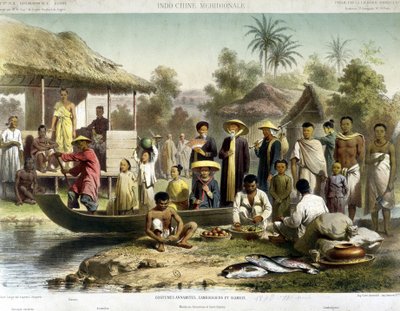 Trajes anamitas, camboyanos y siameses, c. 1870 de French School