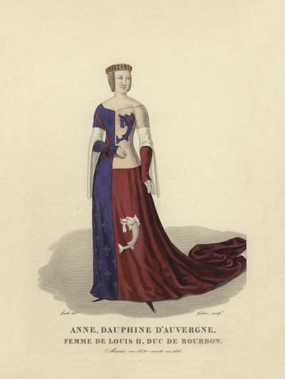 Ana de Auvernia, esposa de Luis II, Duque de Borbón de French School