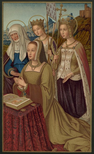 Ana de Bretaña, Reina de Francia, Rodeada por sus Santos Patronos de French School