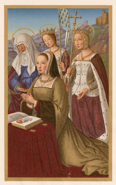 Ana de Bretaña en oración de French School