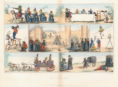 Perros y monos antropomorfos de French School
