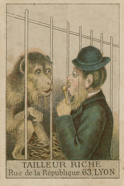 Mono y hombre de French School