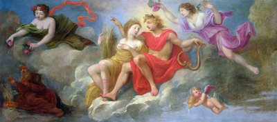 Apolo y las Estaciones, del techo del Hotel Colbert de Villacerf, c.1650 de French School