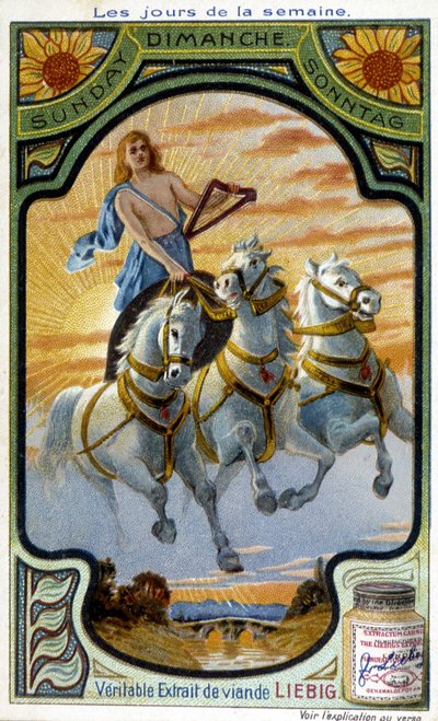 Carro de Apolo. Ilustración de domingo para la publicidad de "El verdadero extracto de carne Liebig" (siglo XIX) de French School
