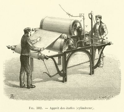 Preparación de tejidos, cilindrador (grabado) de French School