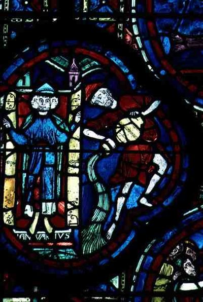 Acuario, de la ventana del zodiaco, siglo XIII de French School