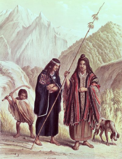 Indios Araucanos, ilustración de 