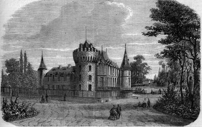 Arquitectura: vista exterior del castillo de Rambouillet (siglos XIV-XV, remodelado durante el siglo) de French School