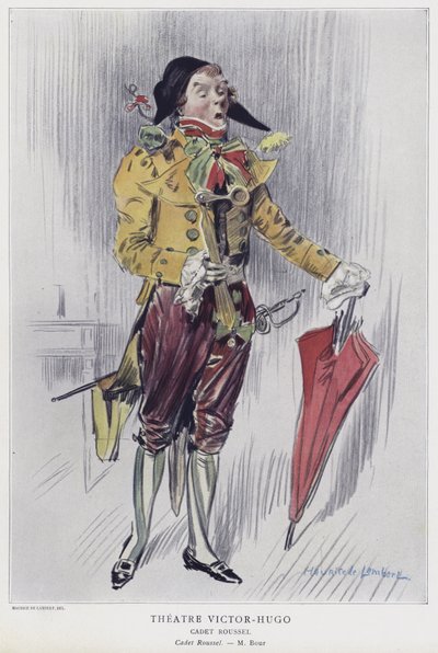 Armand Bour en el papel principal en Cadet Roussel, 1903 de French School