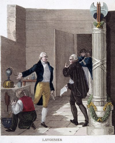 Detención de Lavoisier en su laboratorio. de French School
