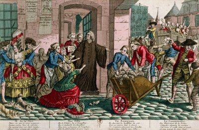 Arresto de prostitutas por la policía en París, c.1759 de French School
