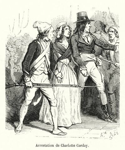 Arresto de Charlotte Corday de French School