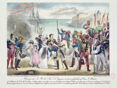 Llegada de Su Majestad Fernando VII y su familia a Porte Sainte Marie, 1 de octubre de 1823, 1823 de French School