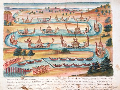 Llegada de los embajadores franceses a Siam, de una cuenta de los jesuitas en Siam, 1688 de French School