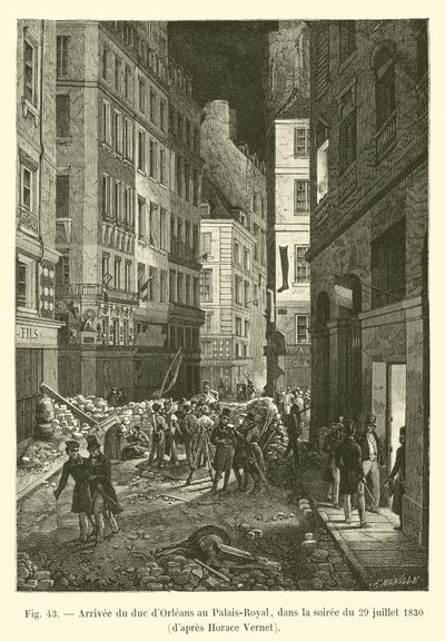 Llegada del duque de Orleans al Palais-Royal, en la noche del 29 de julio de 1830 de French School