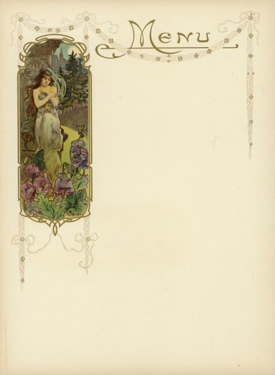Diseño Art Nouveau para un menú de French School