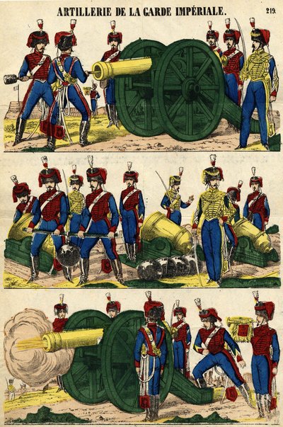 Artillería de la Guardia Imperial. Imagen de Épinal del siglo XIX de French School