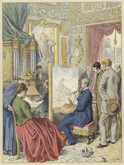 Estudio de artistas, París de French School